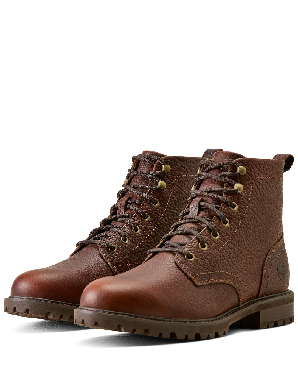 Cognac-Bison coloured Ariat Mens Moorland Bison Boots on white background