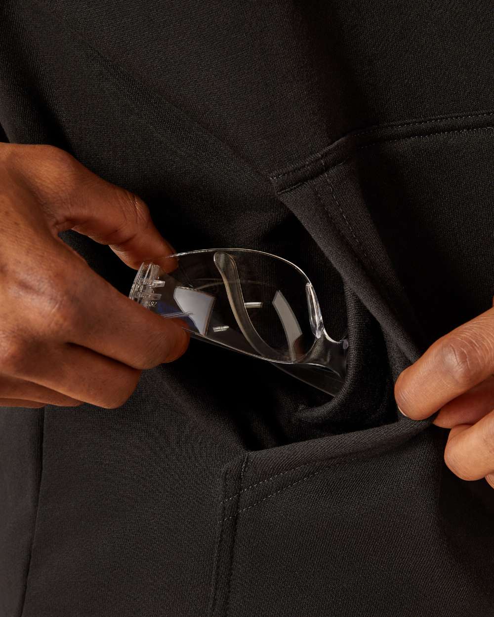 Black coloured Ariat Mens Rebar Workman Hardhead Hoodie on white background