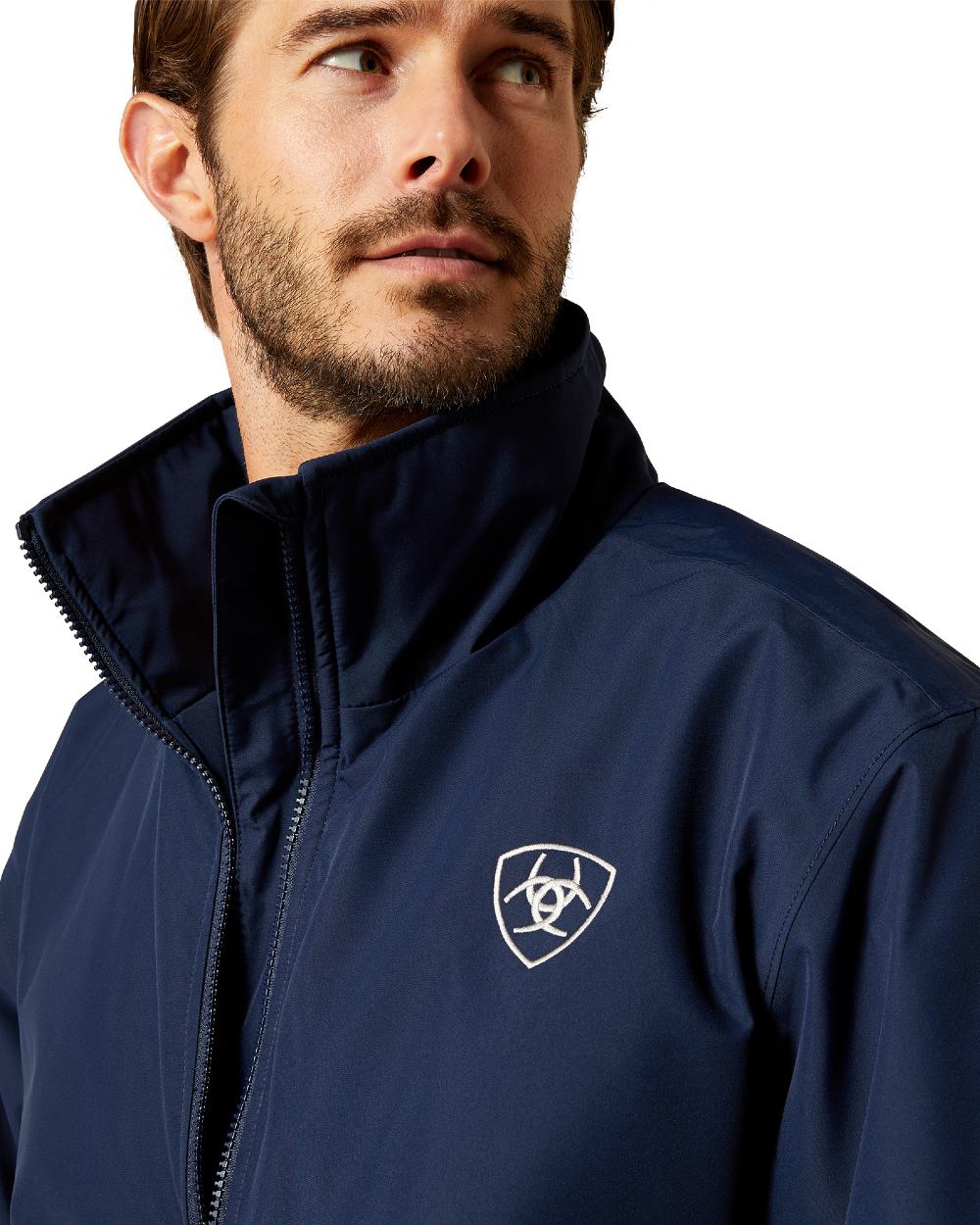 Navy Coloured Ariat Mens Stable 2.0 Insulated Jacket on white background