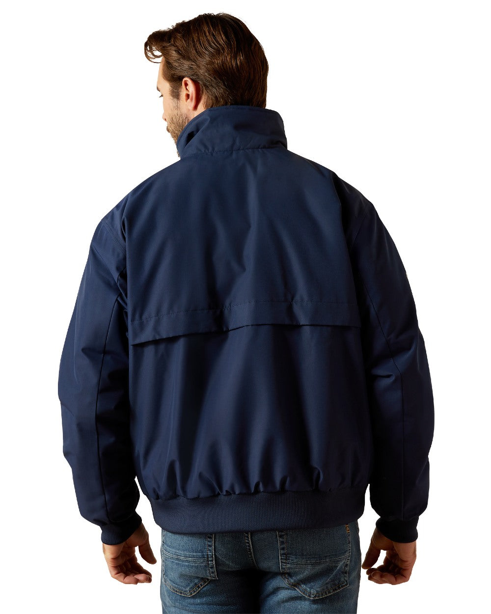 Navy Coloured Ariat Mens Stable 2.0 Insulated Jacket on white background