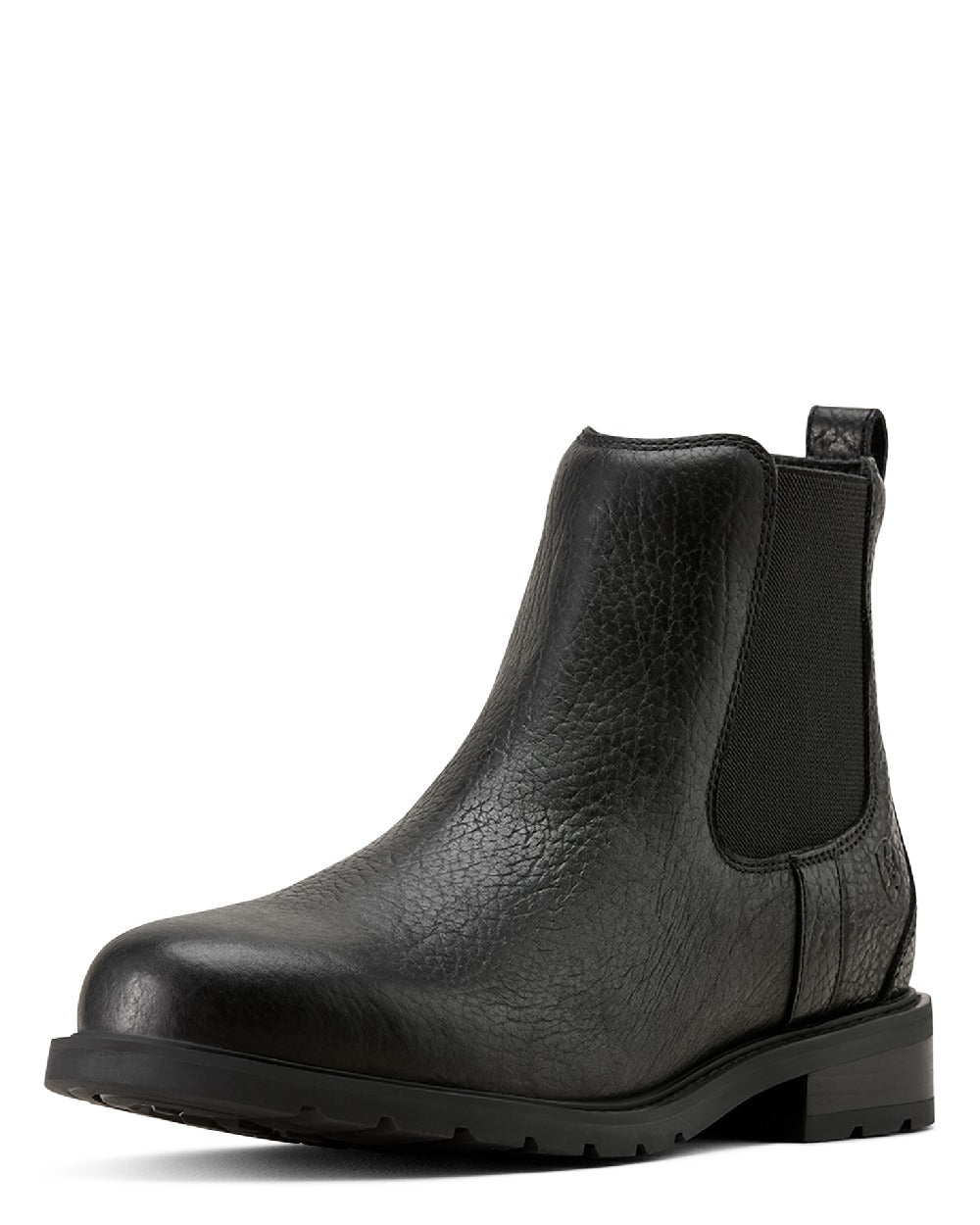 Black Bison coloured Ariat Mens Wexford Bison Chelsea Boots on white background