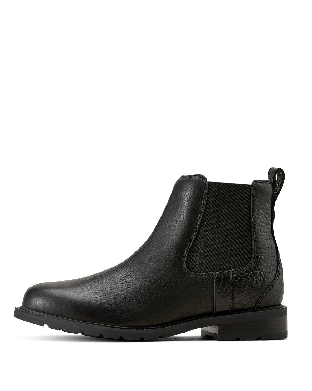 Black Bison coloured Ariat Mens Wexford Bison Chelsea Boots on white background