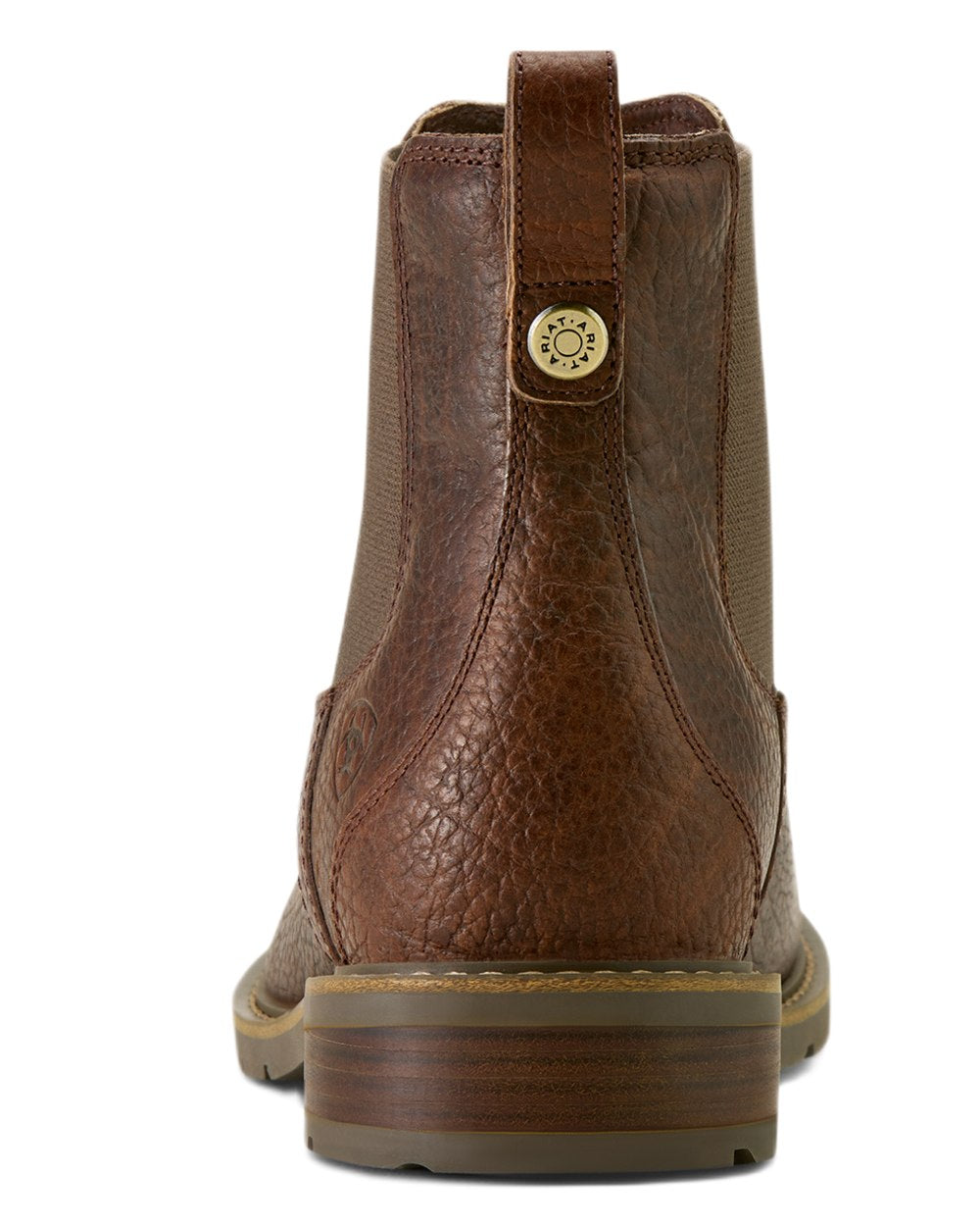 Cognac Bison coloured Ariat Mens Wexford Bison Chelsea Boots on white background