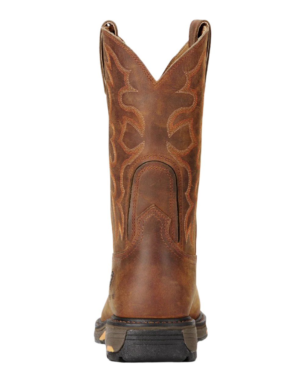 Toast coloured Ariat Mens WorkHog Wide Square Toe Steel Toe Work Boots on white background