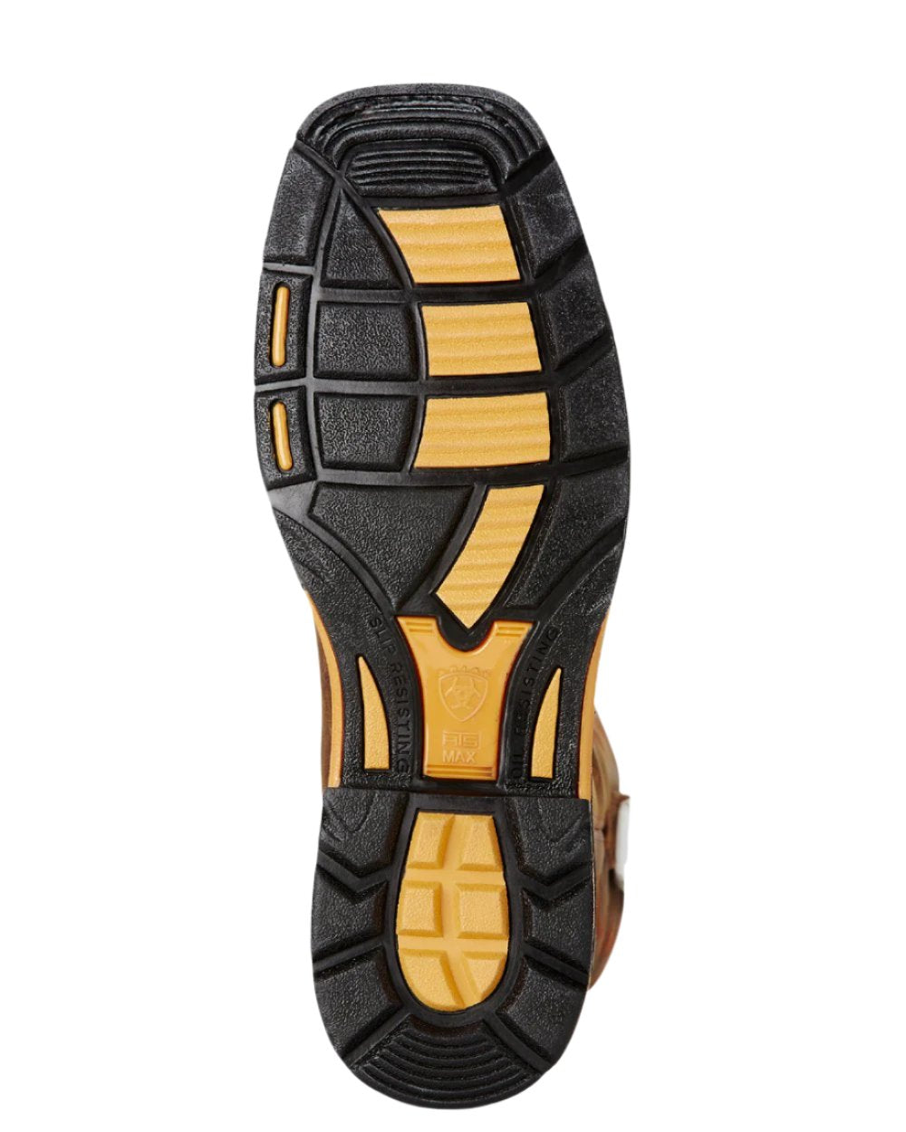 Toast coloured Ariat Mens WorkHog Wide Square Toe Steel Toe Work Boots on white background