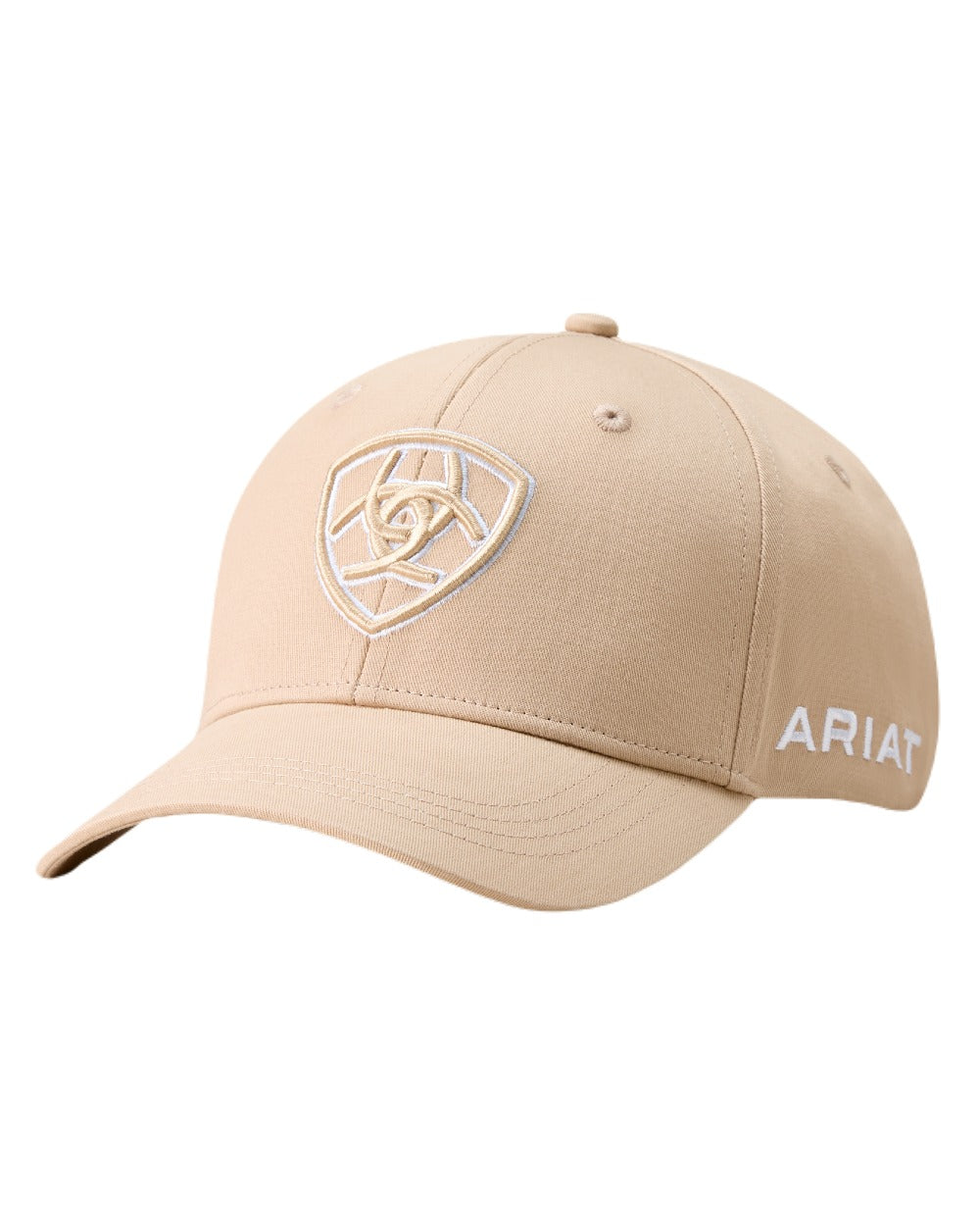Khaki coloured Ariat Show Cap on white background