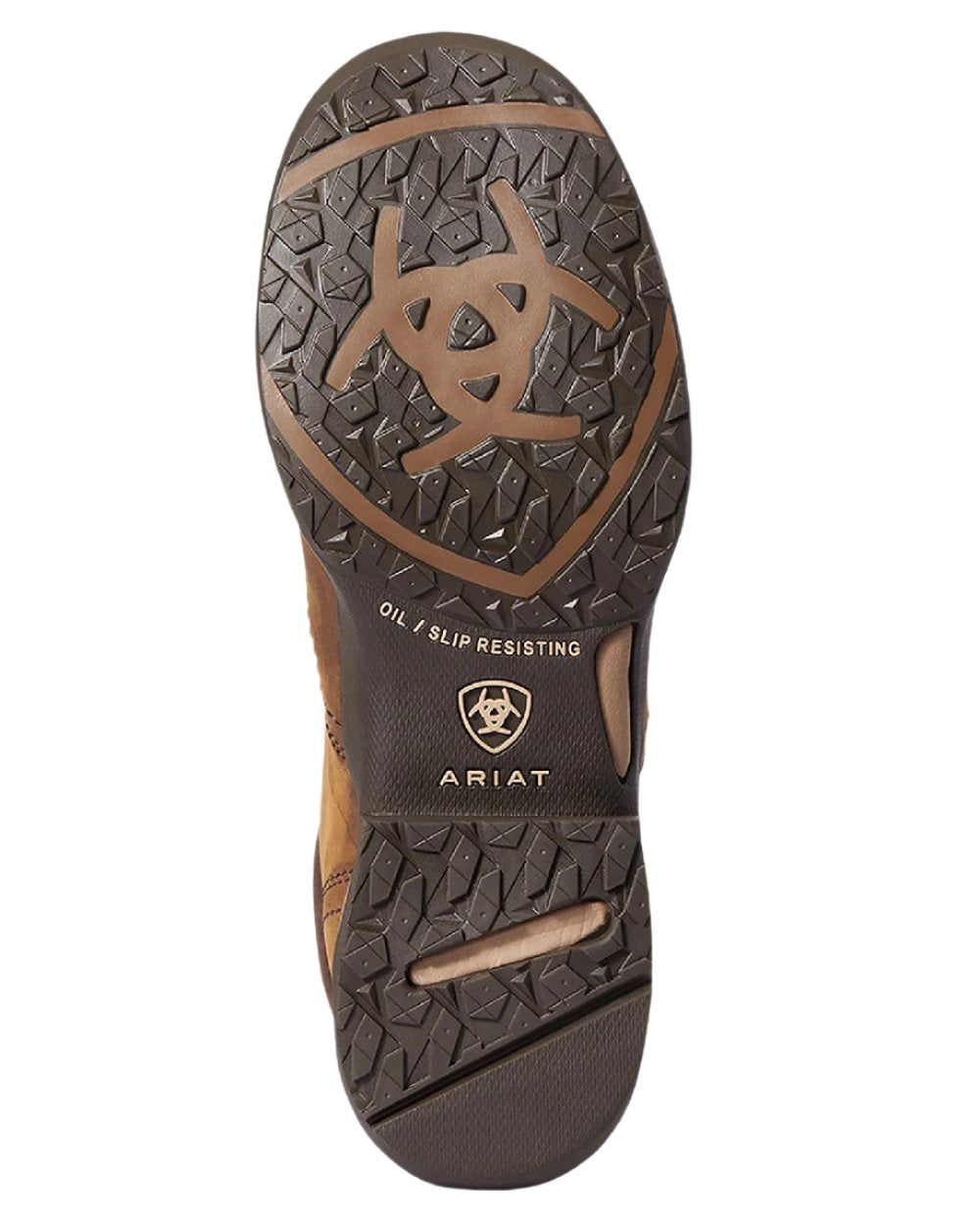 Distressed Brown Coloured Ariat Womens Anthem Round Toe Lacer Waterproof Boot on white background