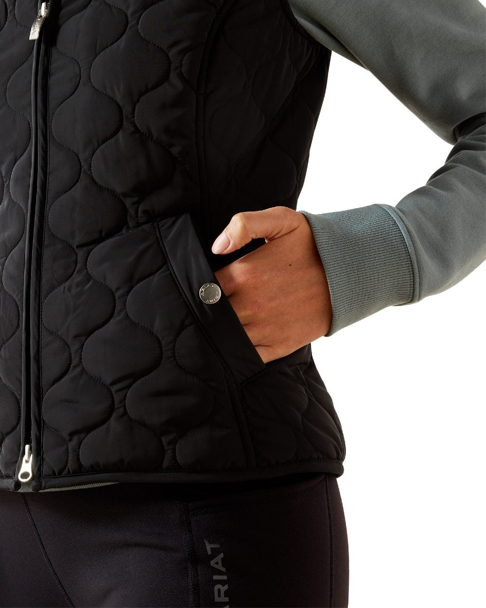 Black Coloured Ariat Womens Ashley 2.0 Insulated Vest on white background