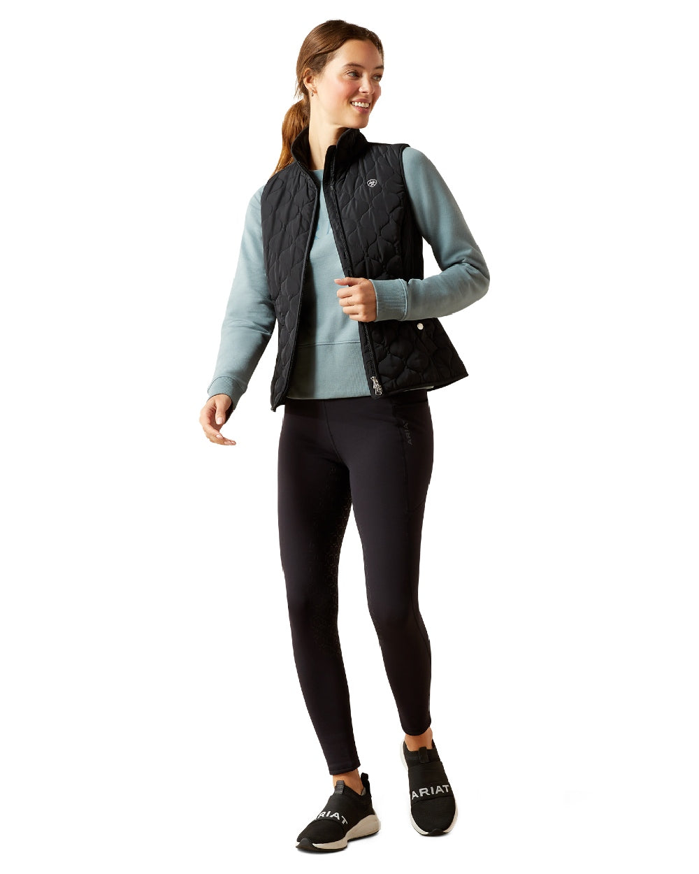 Black Coloured Ariat Womens Ashley 2.0 Insulated Vest on white background