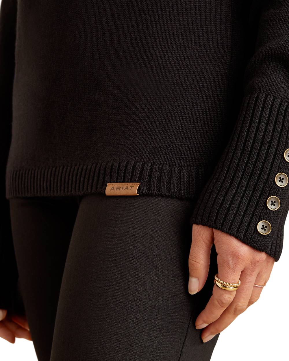 Black coloured Ariat Womens Bahia Sweater on white background