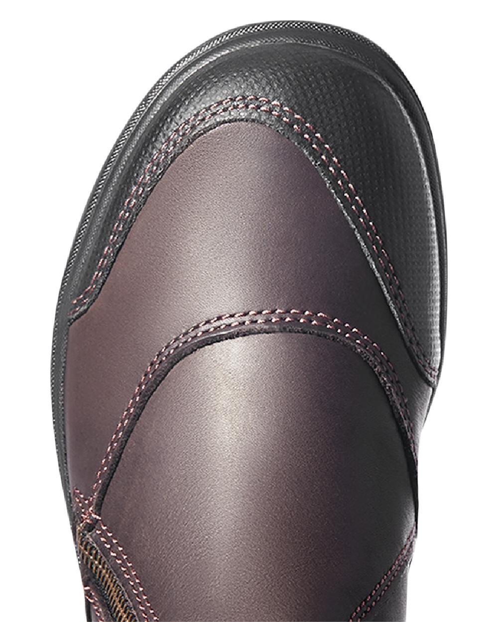 Dark Brown Coloured Ariat Womens Barnyard Side Zip Boot on white background