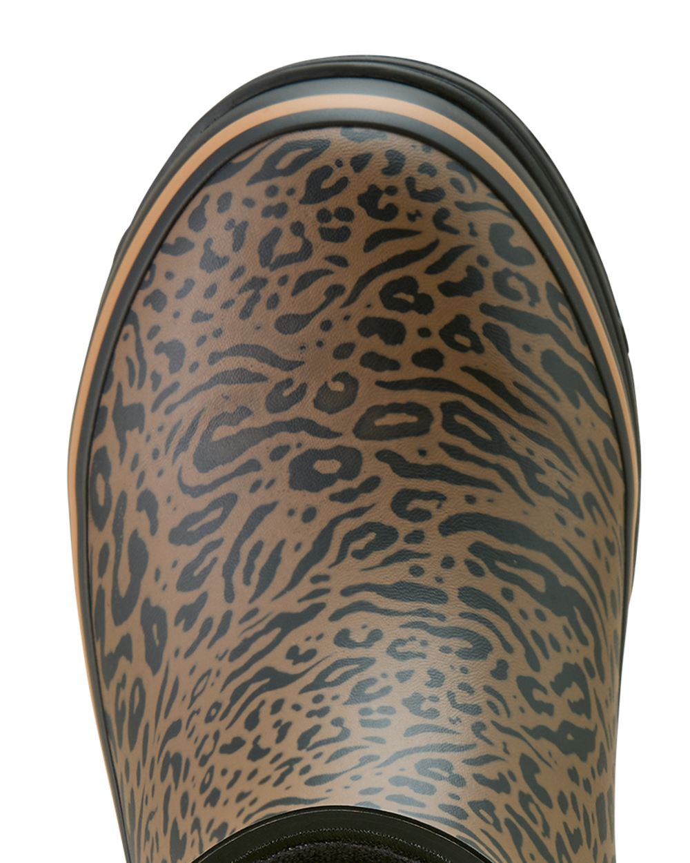Ocelot Print coloured Ariat Womens Burford Wellington Boots on white background