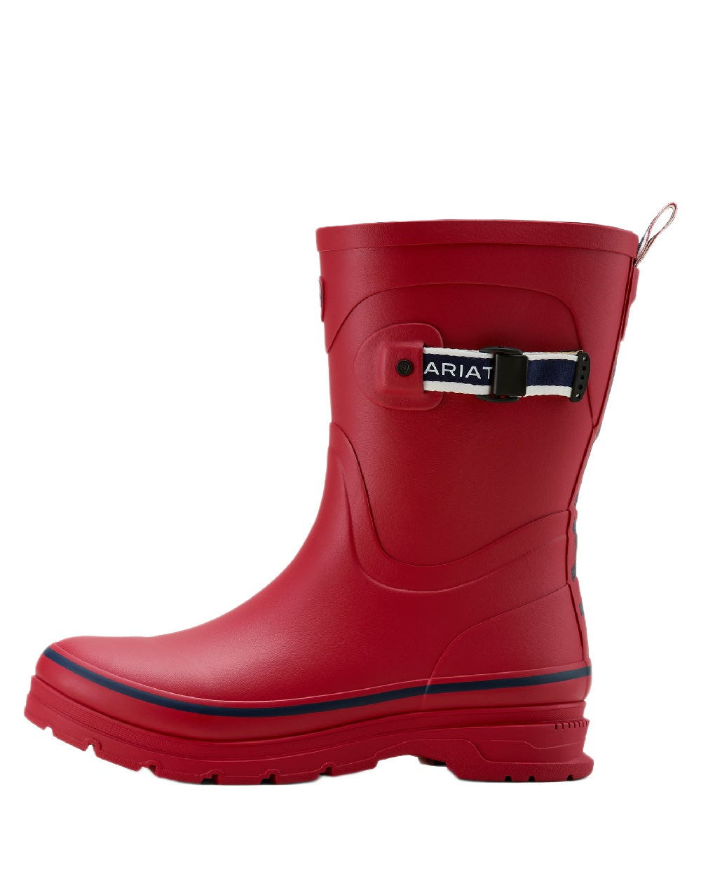 Team Red coloured Ariat Womens Burford Wellington Boots on white background
