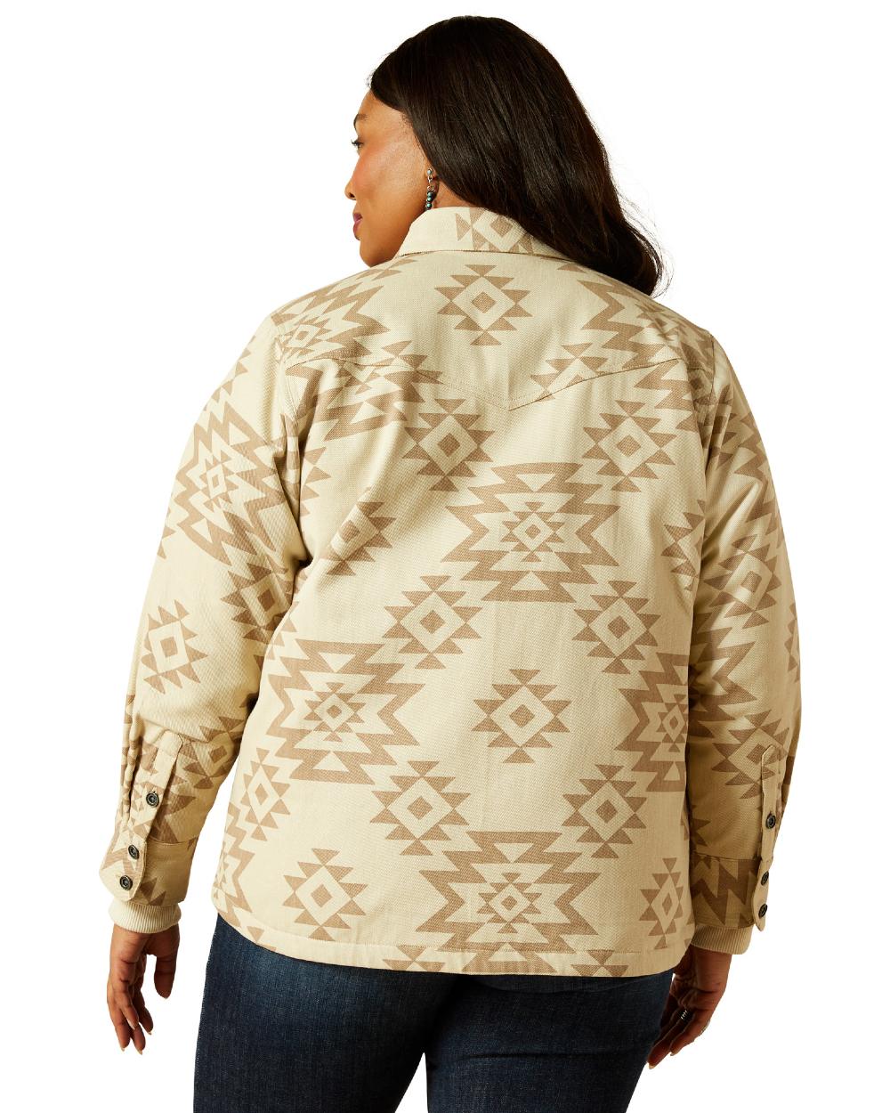 Puebla Print Coloured Ariat Womens Clovis Insulated Shirt Jacket on white background