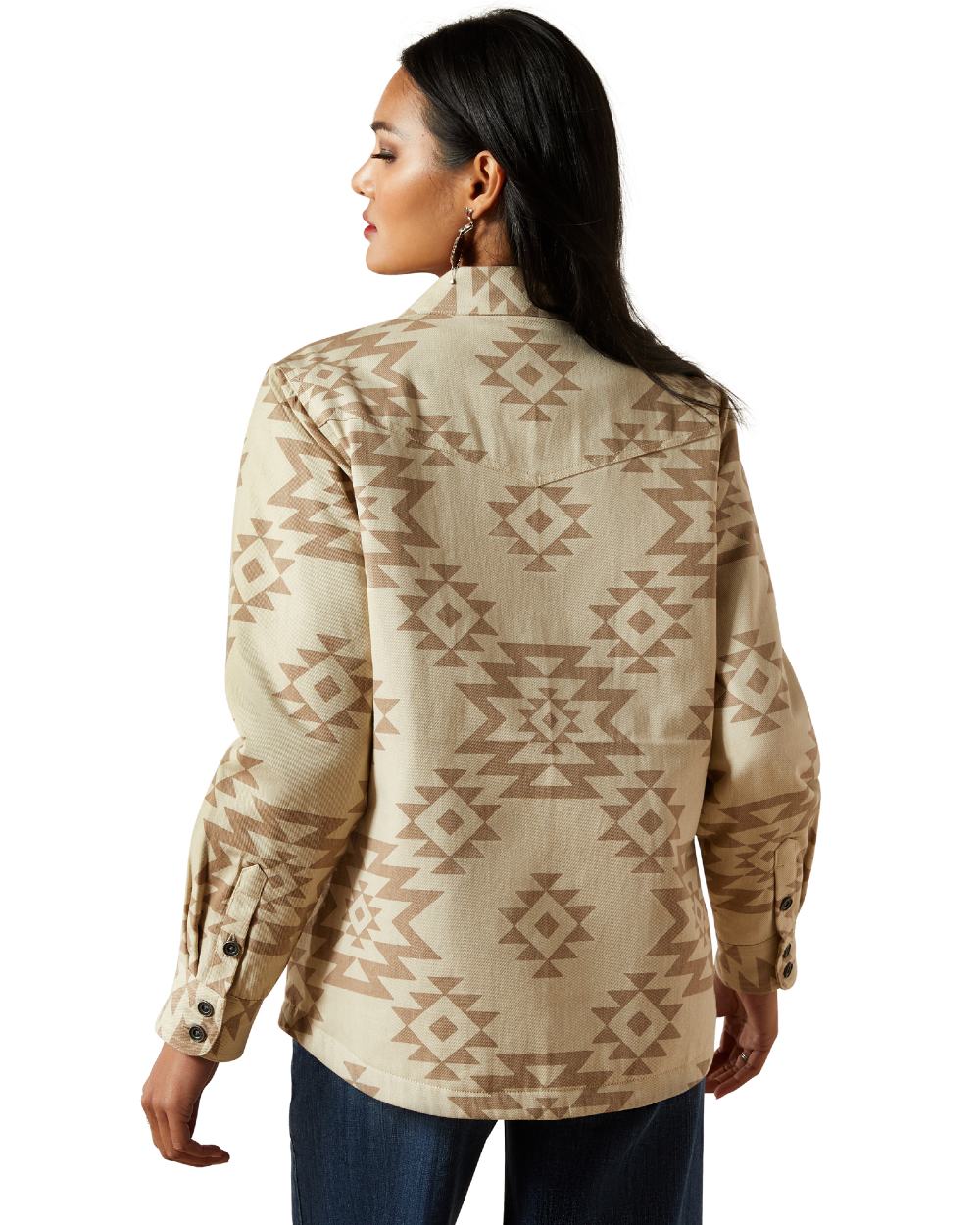 Puebla Print Coloured Ariat Womens Clovis Insulated Shirt Jacket on white background