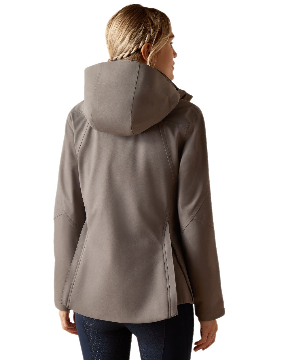Plum Grey Coloured Ariat Womens Coastal Waterproof Jacket on white background