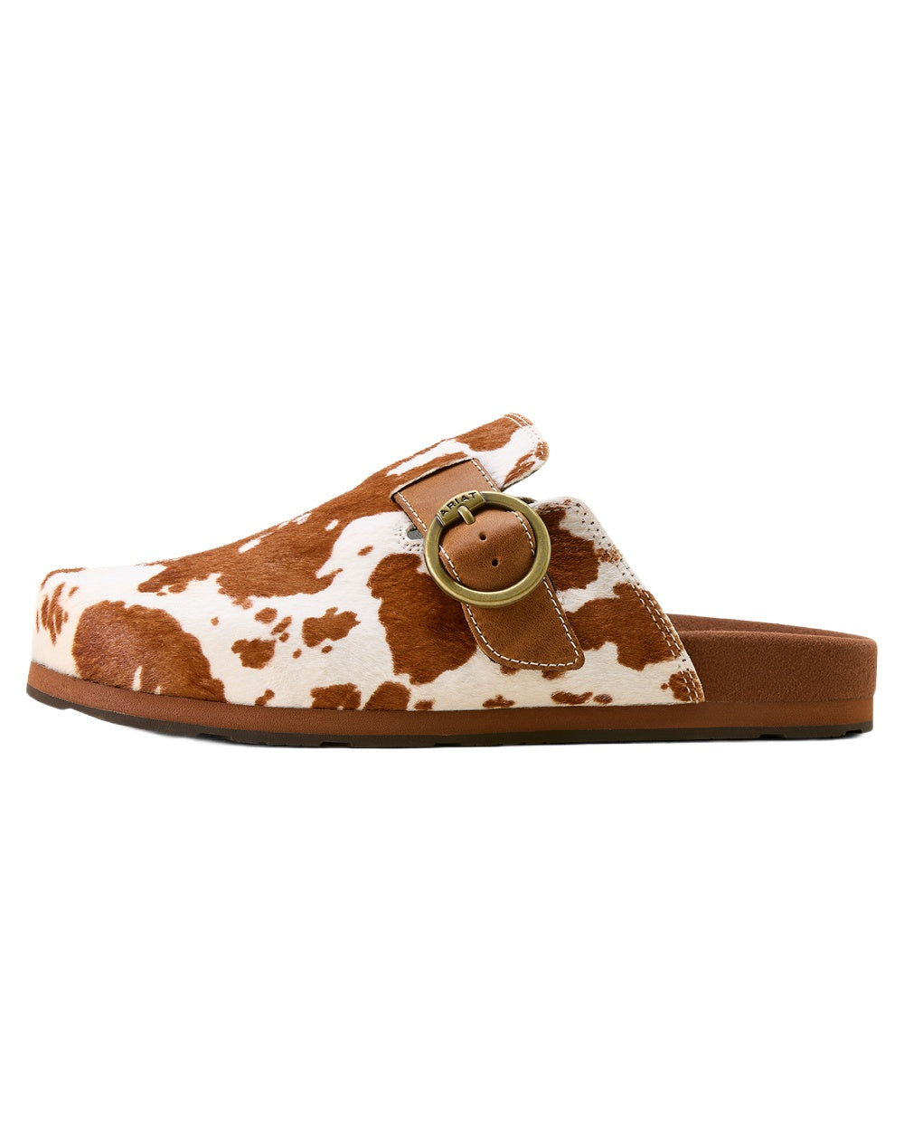 Cow Hair On coloured Ariat Womens Country Mules on white background