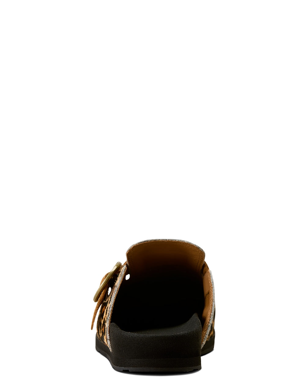 Leopard Hair On coloured Ariat Womens Country Mules on white background