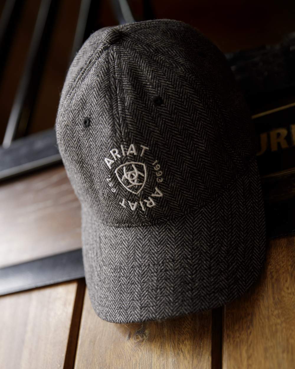 Charcoal Coloured Ariat Womens Country Twill Cap on outdoor background