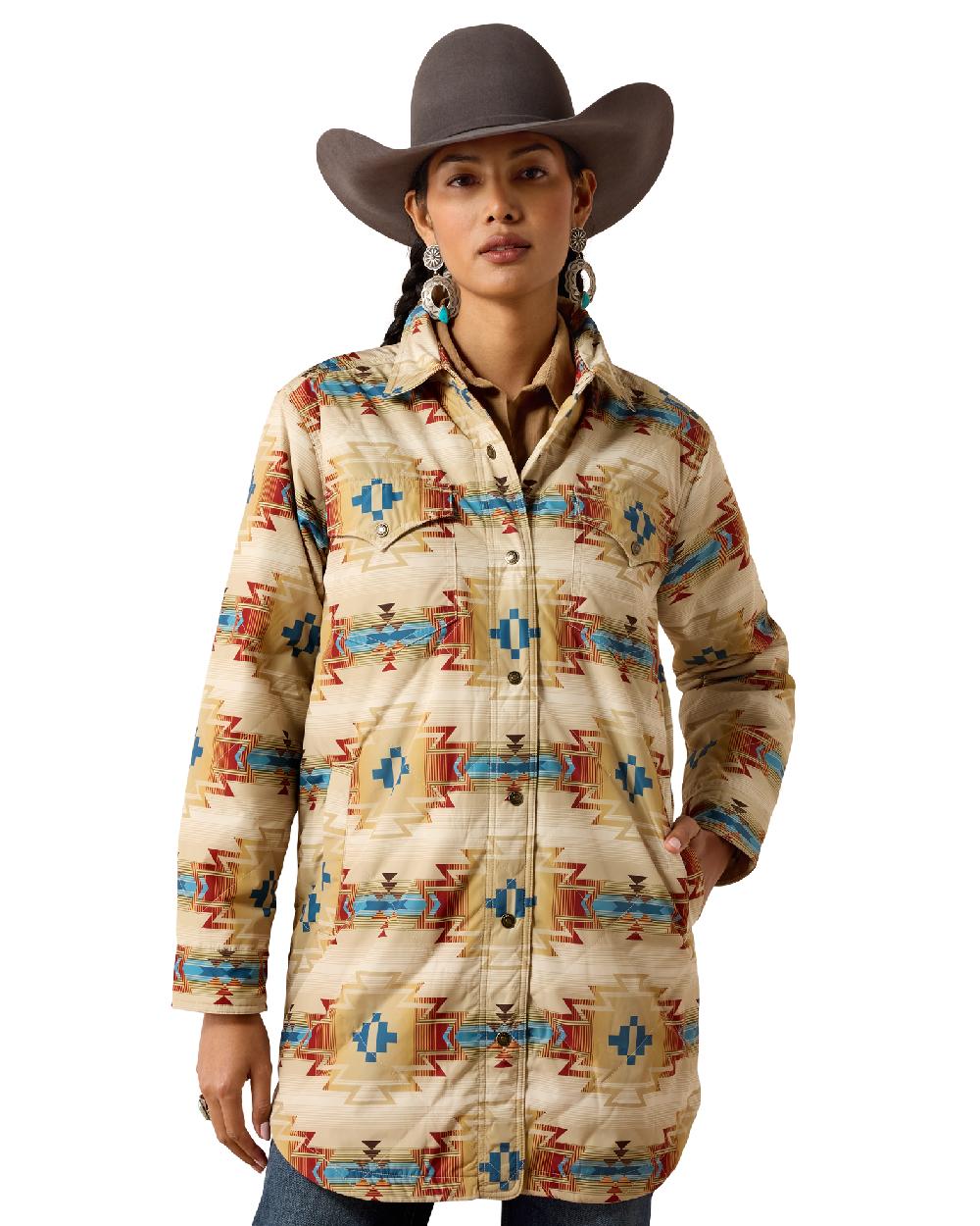 Sonoma Southwest Print coloured Ariat Womens Dilon Parka Jacket on white background