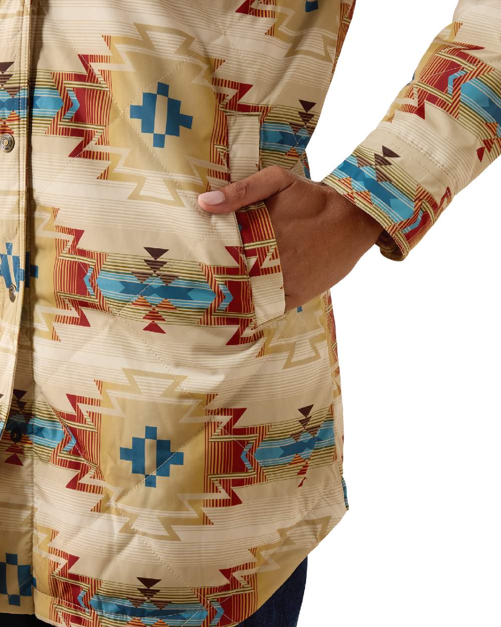 Sonoma Southwest Print coloured Ariat Womens Dilon Parka Jacket on white background