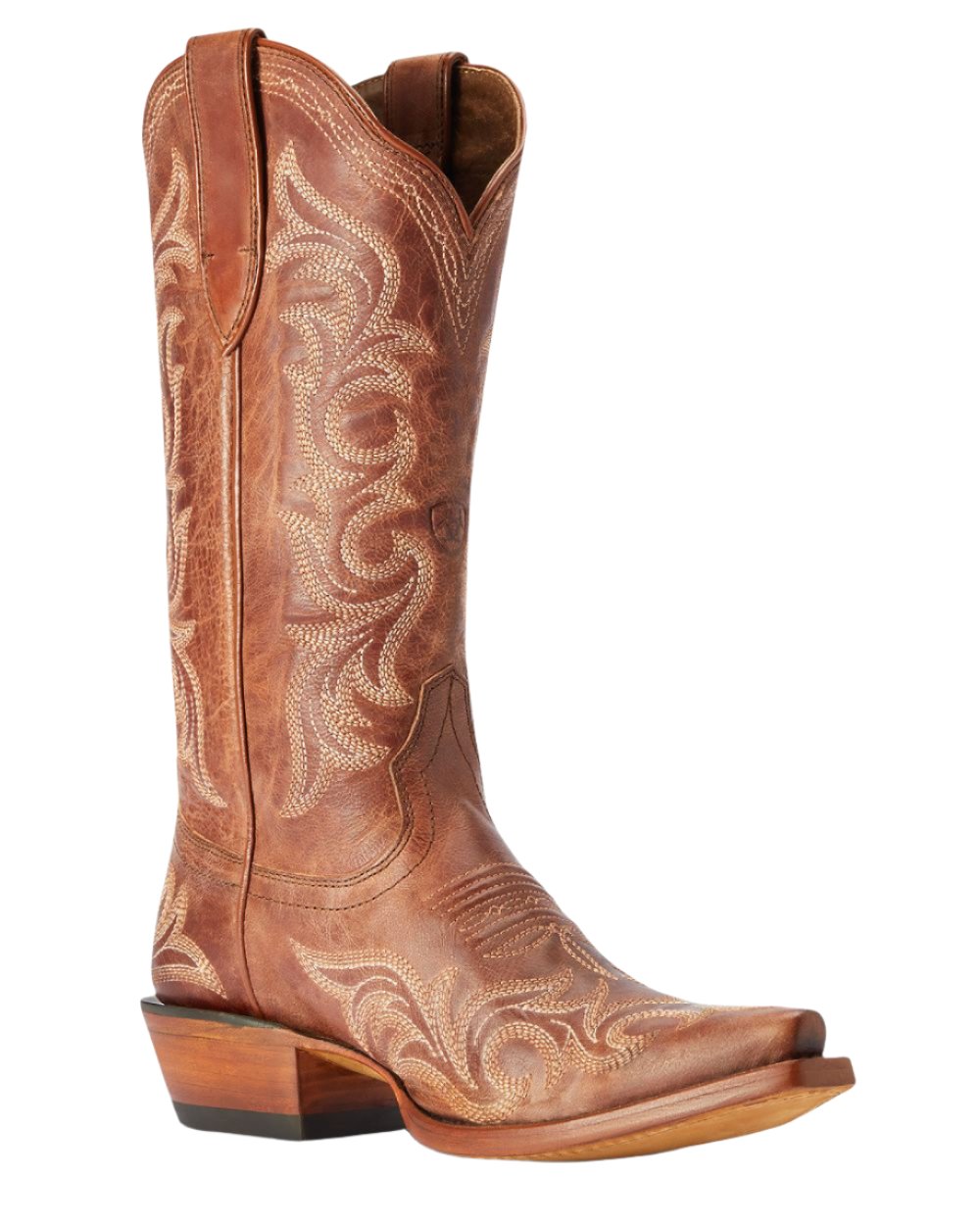 Whiskey Barrel coloured Ariat Womens Hazen Western Boot on white background