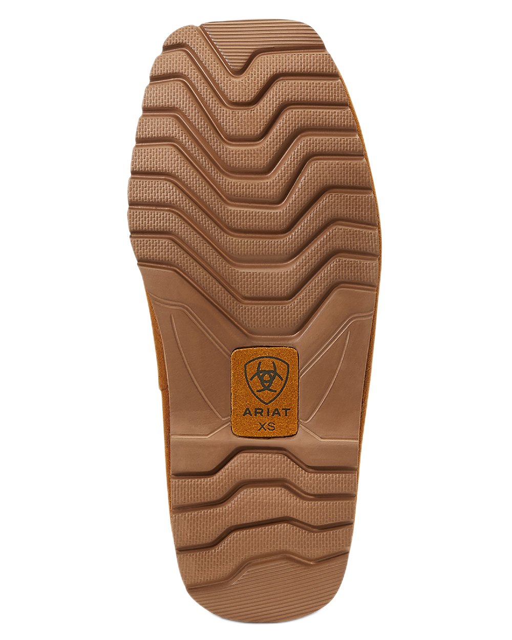 Chestnut coloured Ariat Womens Jackie Square Toe Slippers on white background