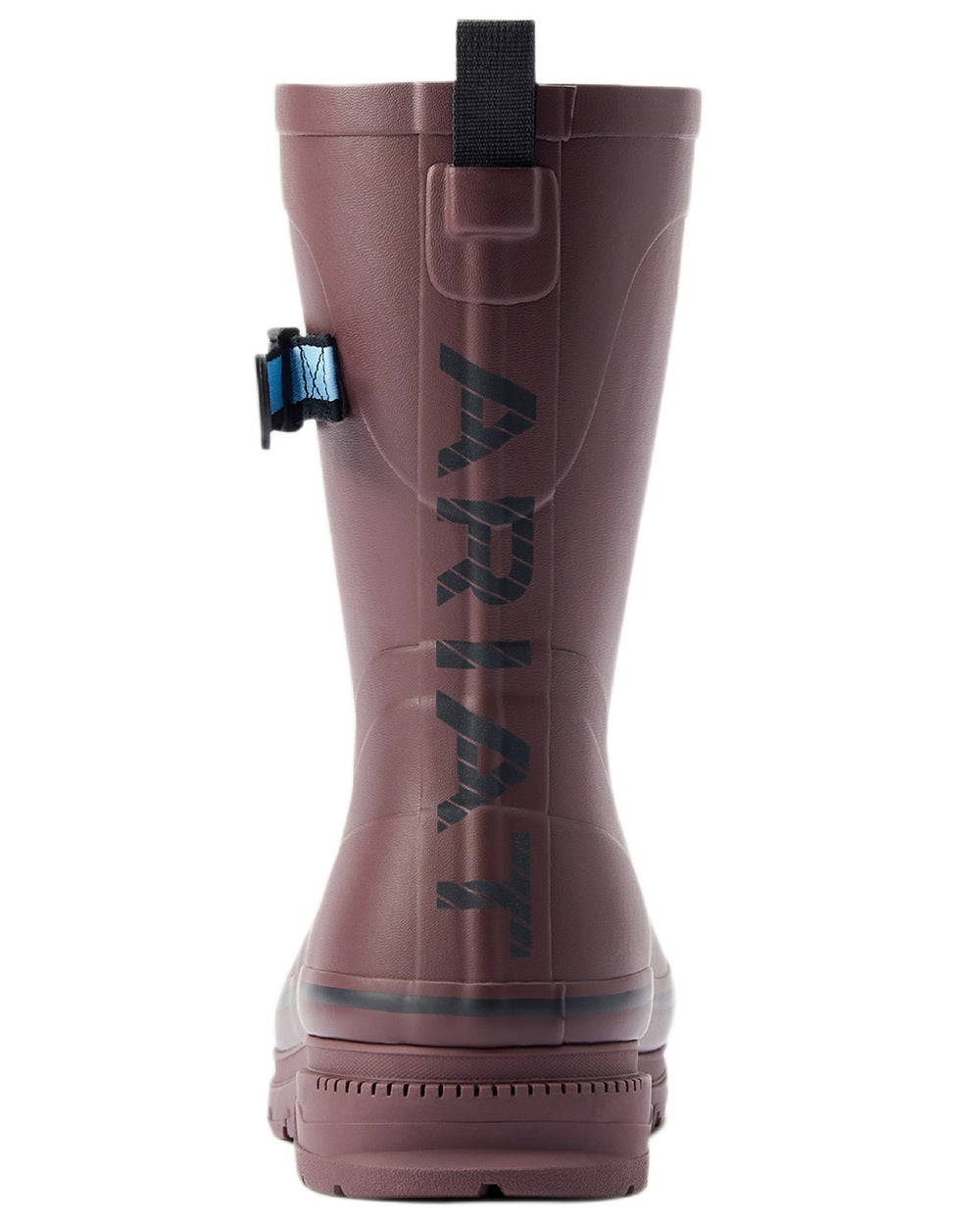 Maroon coloured Ariat Womens Kelmarsh Mid Rubber Wellington Boots on white background