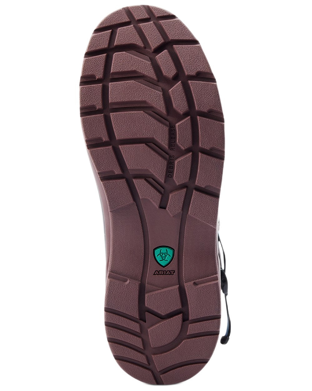 Maroon coloured Ariat Womens Kelmarsh Mid Rubber Wellington Boots on white background