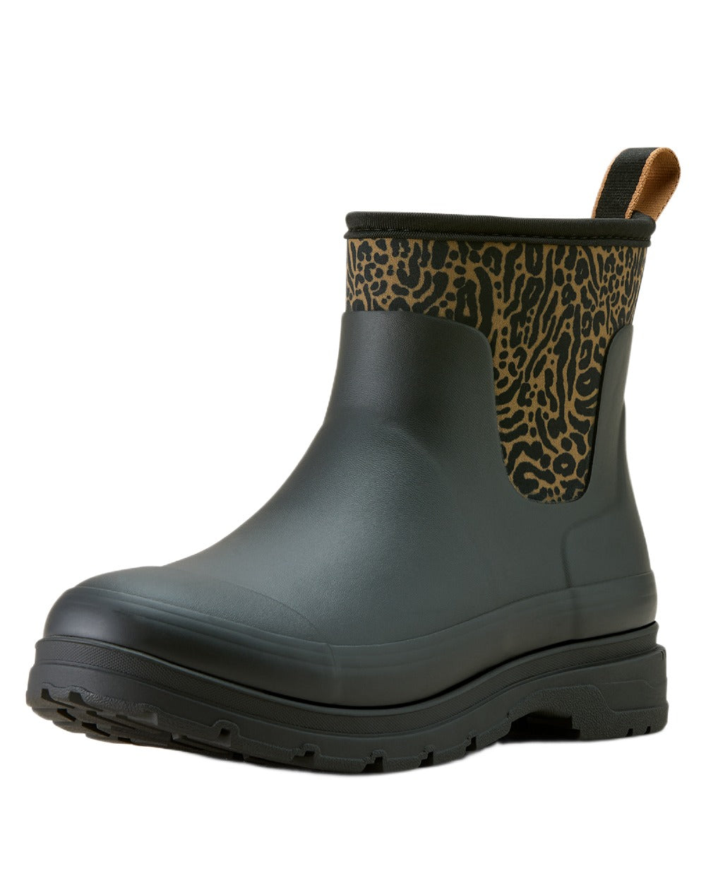 Black coloured Ariat Womens Kelmarsh Shortie Rubber Boots on white background
