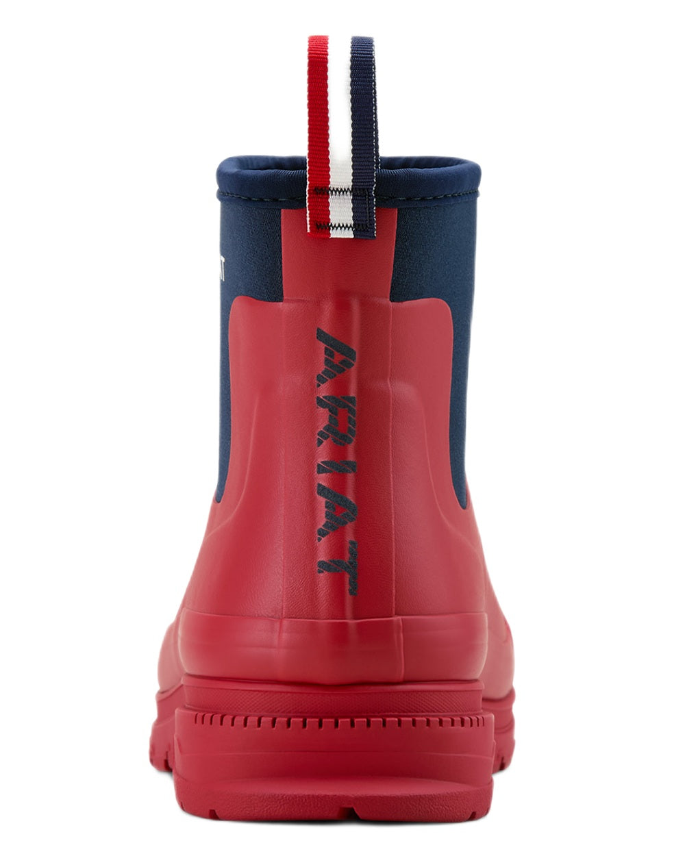 Team Red coloured Ariat Womens Kelmarsh Shortie Rubber Boots on white background
