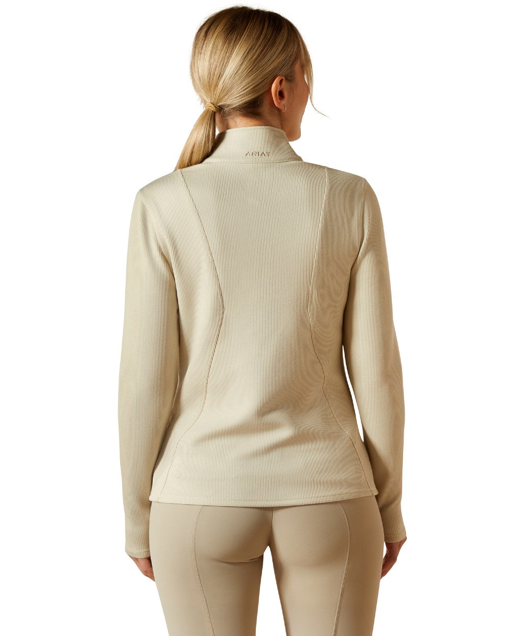 Pelican Coloured Ariat Womens Lucent Quarter Zip Baselayer on white background