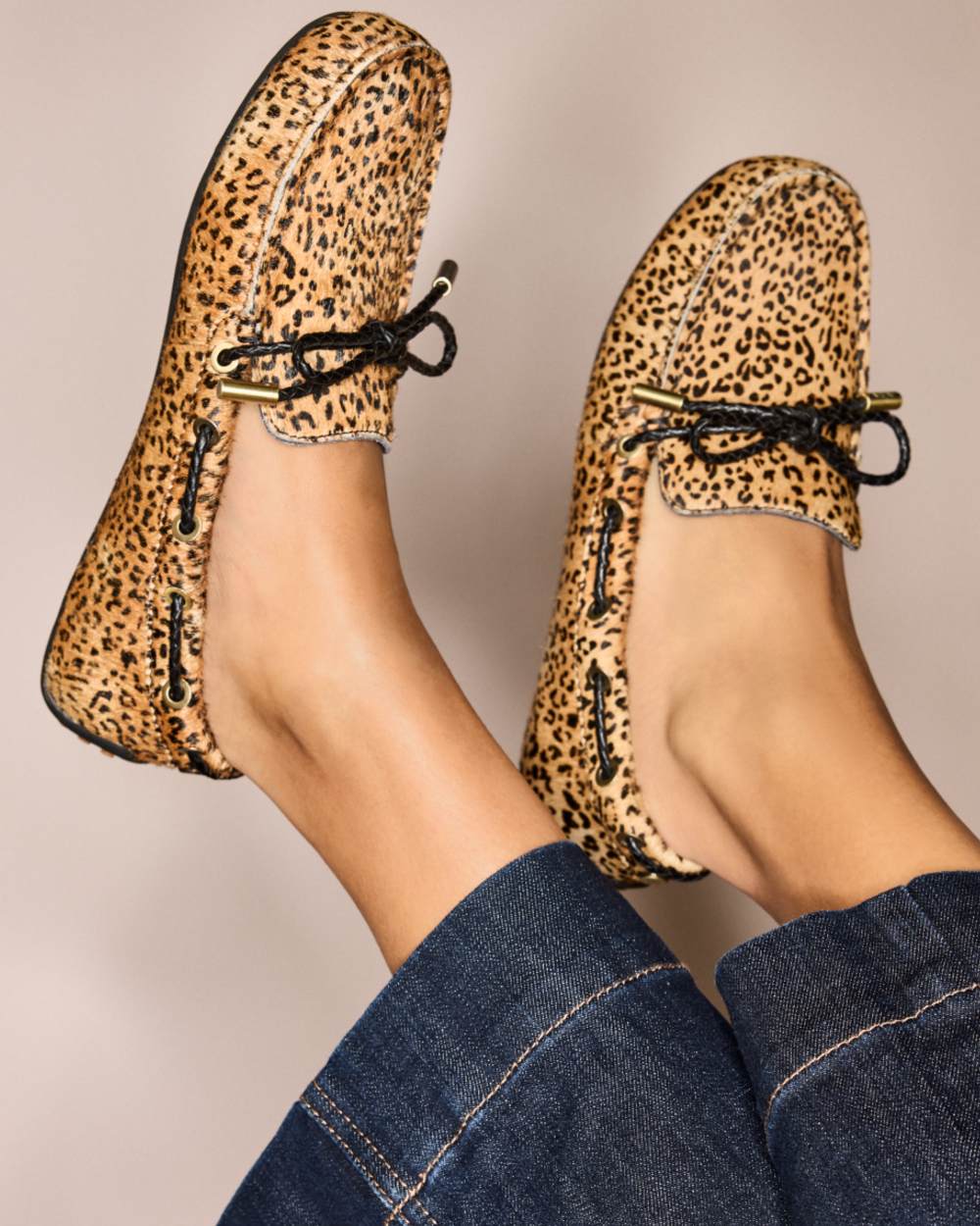Mini Cheetah Hair On coloured Ariat Womens Margot Driving Moc on wall background