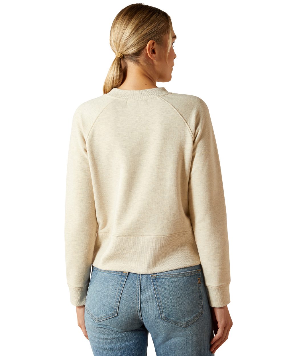 Pelican Heather Coloured Ariat Womens Martine Sweatshirt on white background