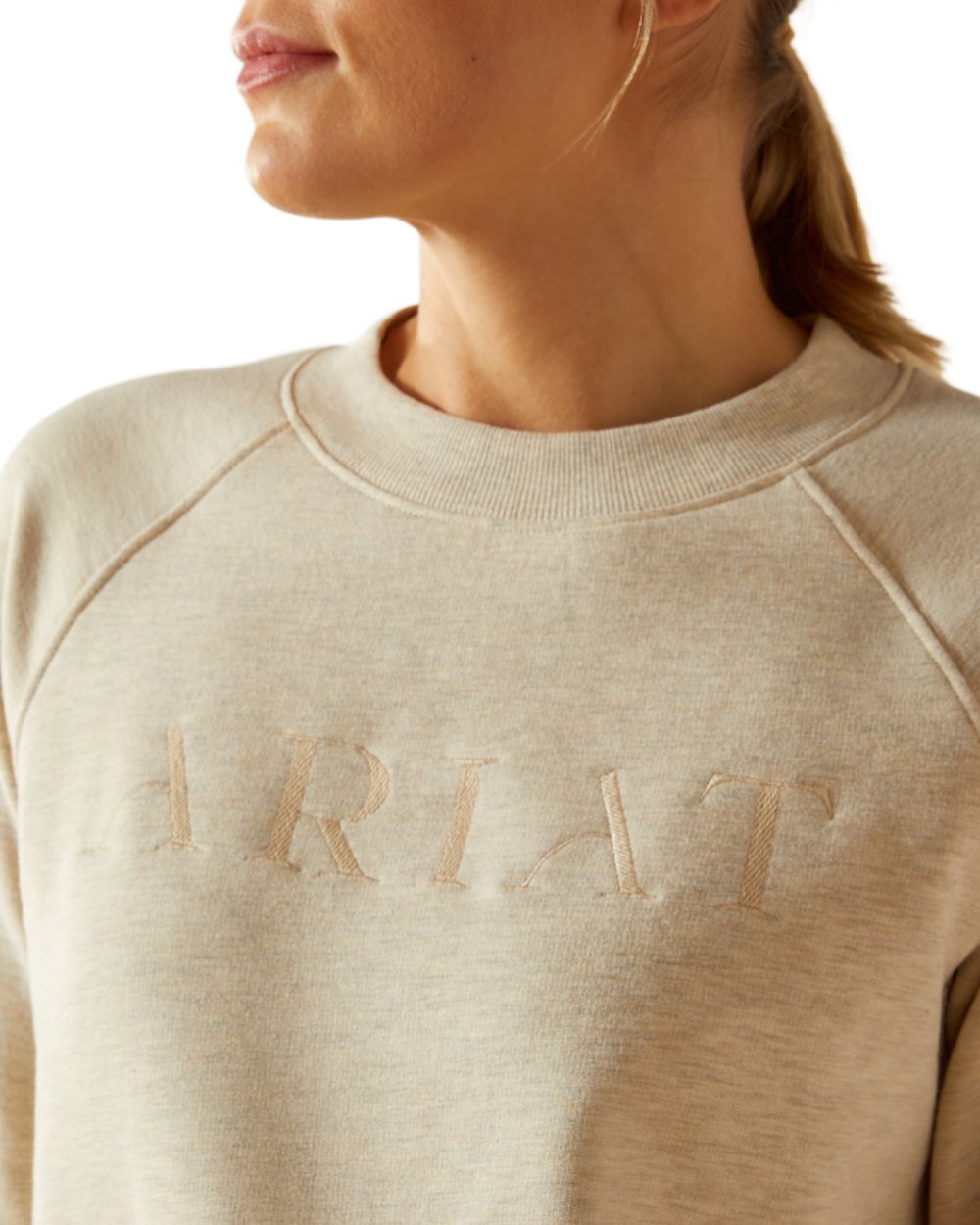 Pelican Heather Coloured Ariat Womens Martine Sweatshirt on white background