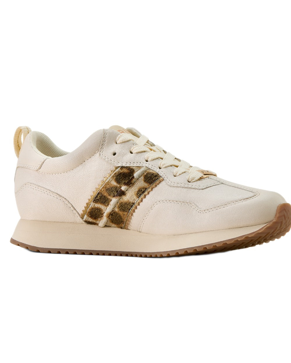 Bright Cream coloured Ariat Womens Ranch Runner Shoes on white background