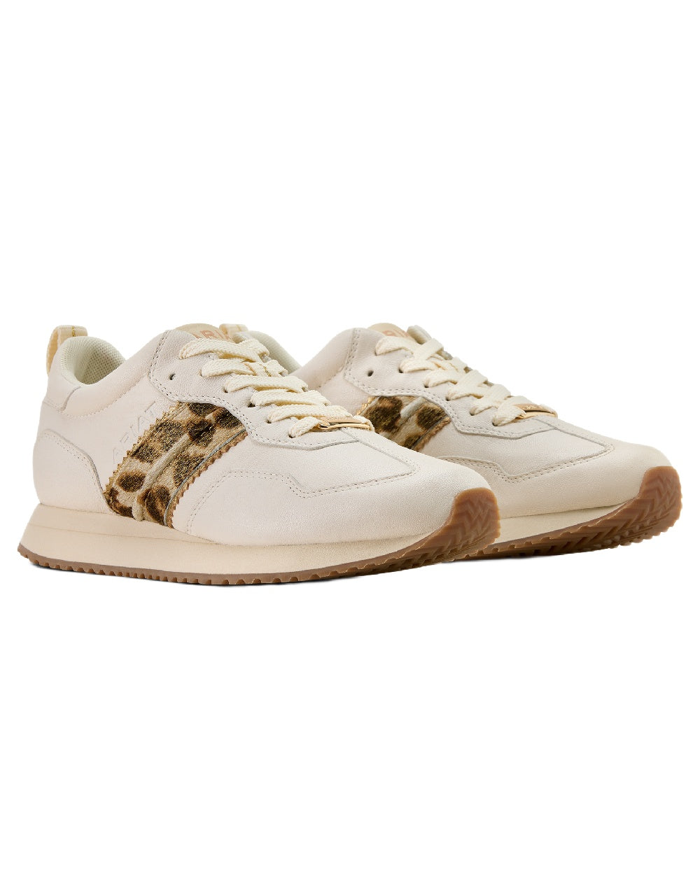Bright Cream coloured Ariat Womens Ranch Runner Shoes on white background