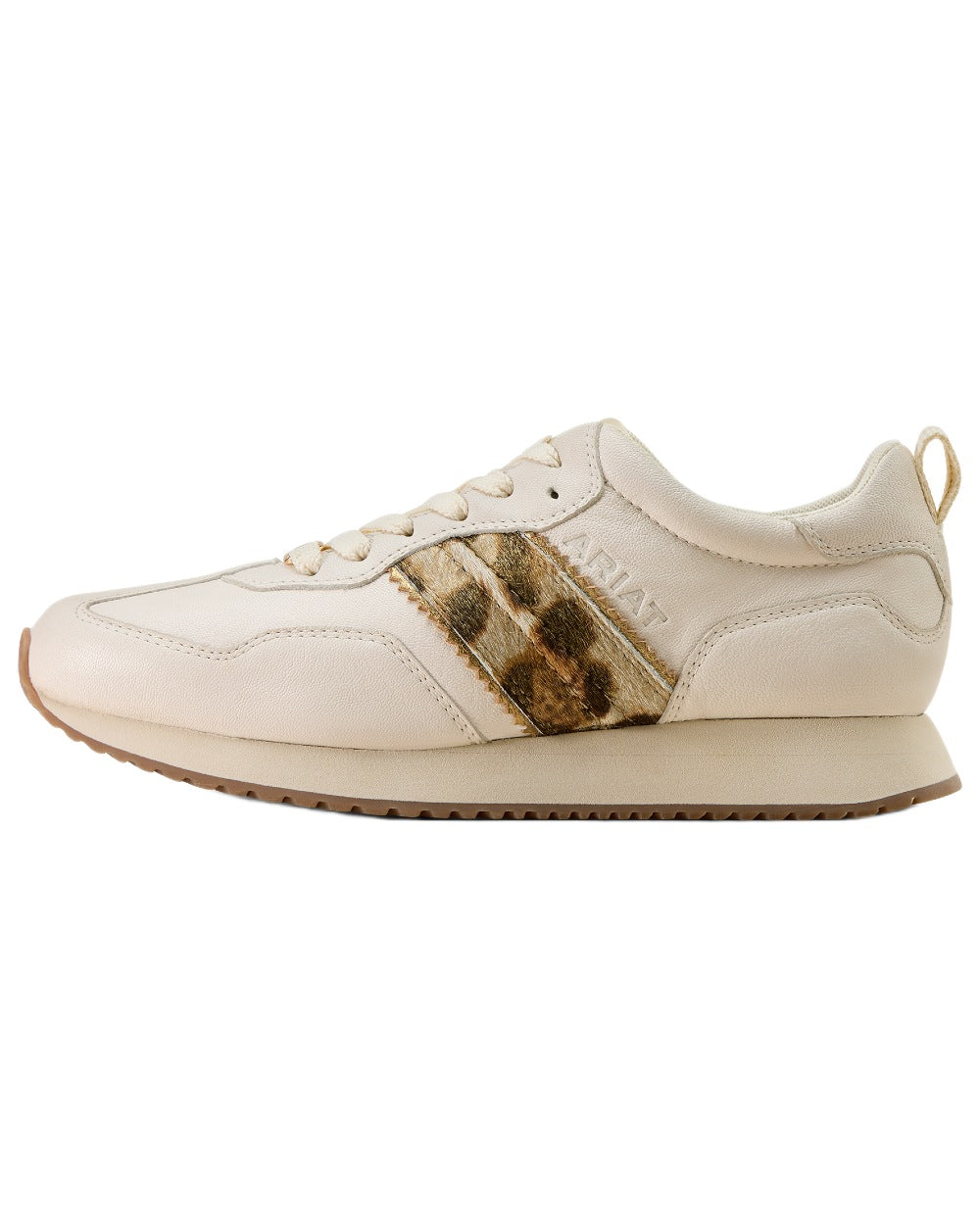 Bright Cream coloured Ariat Womens Ranch Runner Shoes on white background