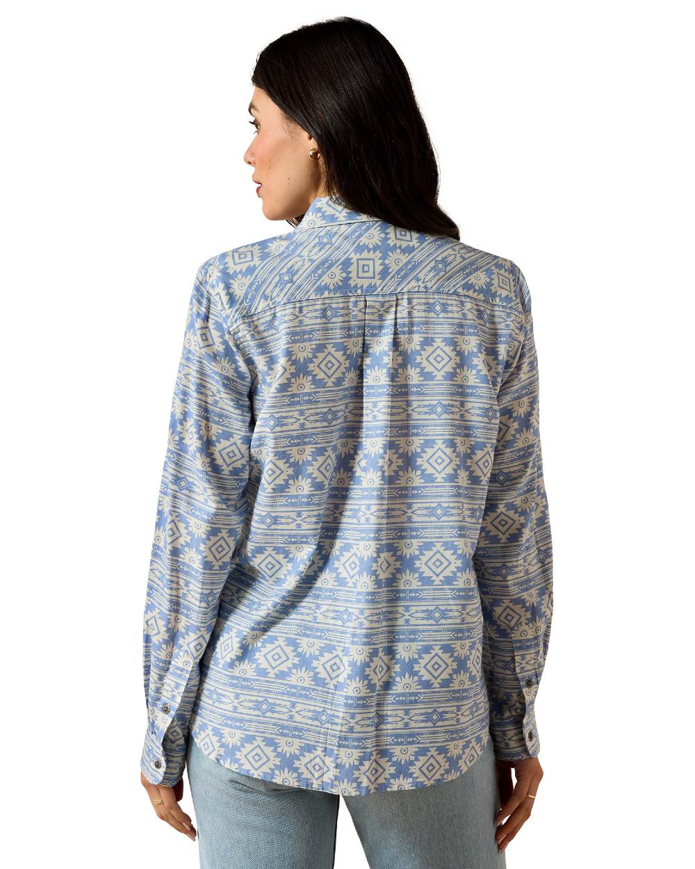 Ashleigh Blue Crystal Southwes Coloured Ariat Womens Real Billie Jean Shirt on white background