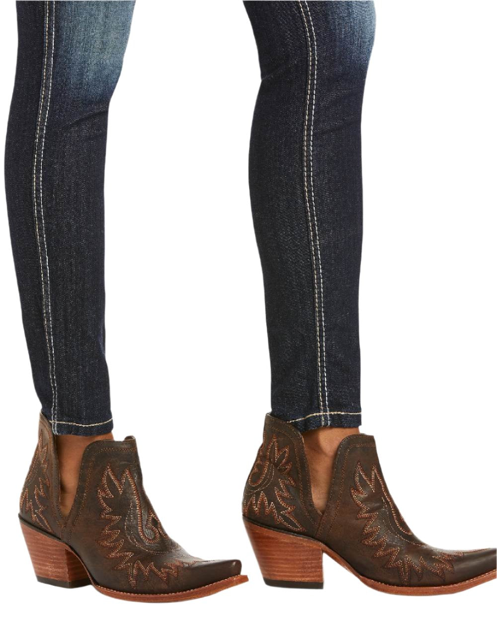 Celestial Coloured Ariat Womens Real Mid Rise Outseam Ella Skinny Jean on white background