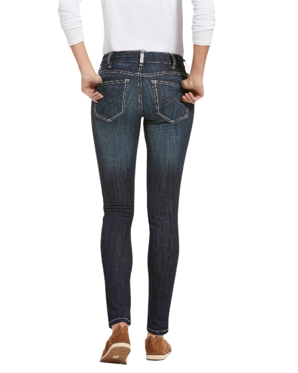 Celestial Coloured Ariat Womens Real Mid Rise Outseam Ella Skinny Jean on white background