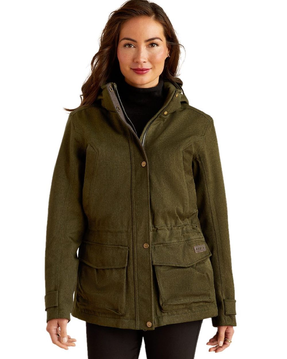 Rosin coloured Ariat Womens Rhodium Waterproof Insulated Parka on white background
