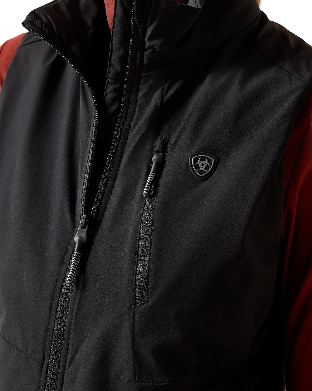 Black Coloured Ariat Womens Rion StretchShell Vest on white background