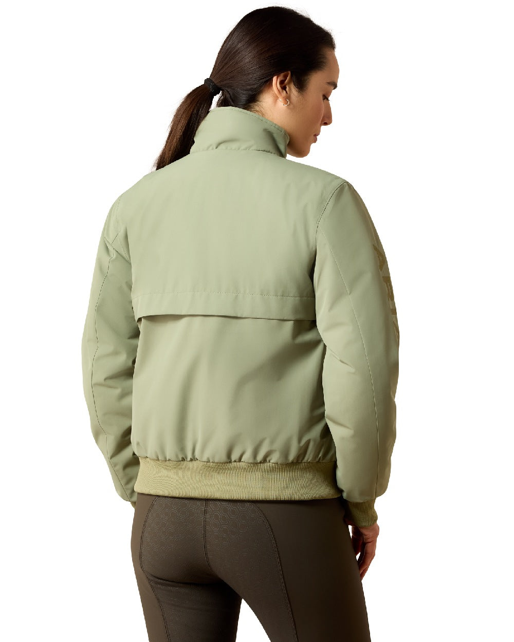 Oil Green Coloured Ariat Womens Stable 2.0 Insulated Jacket on white background