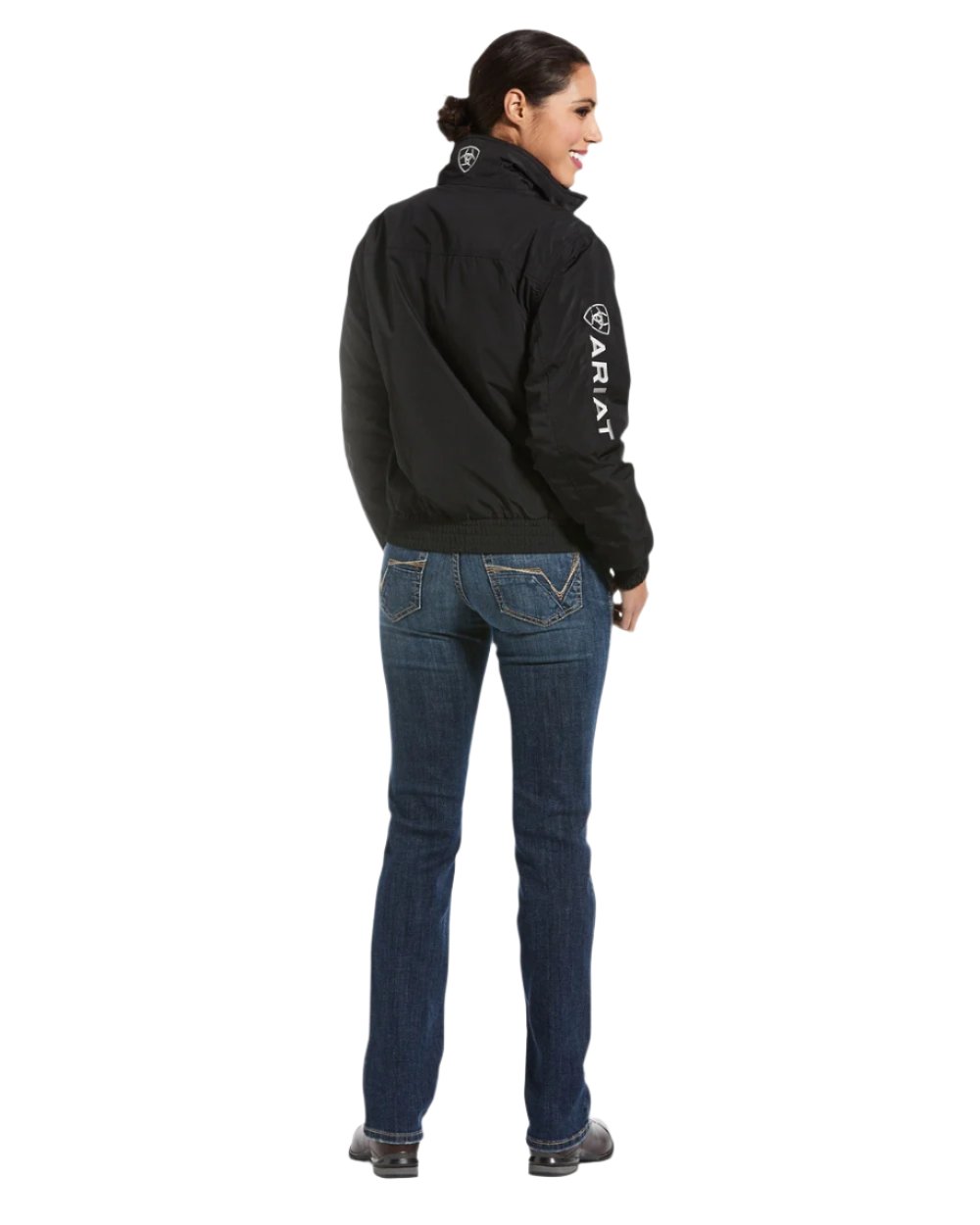 Black Coloured Ariat Womens Stable Insulated Jacket on white background