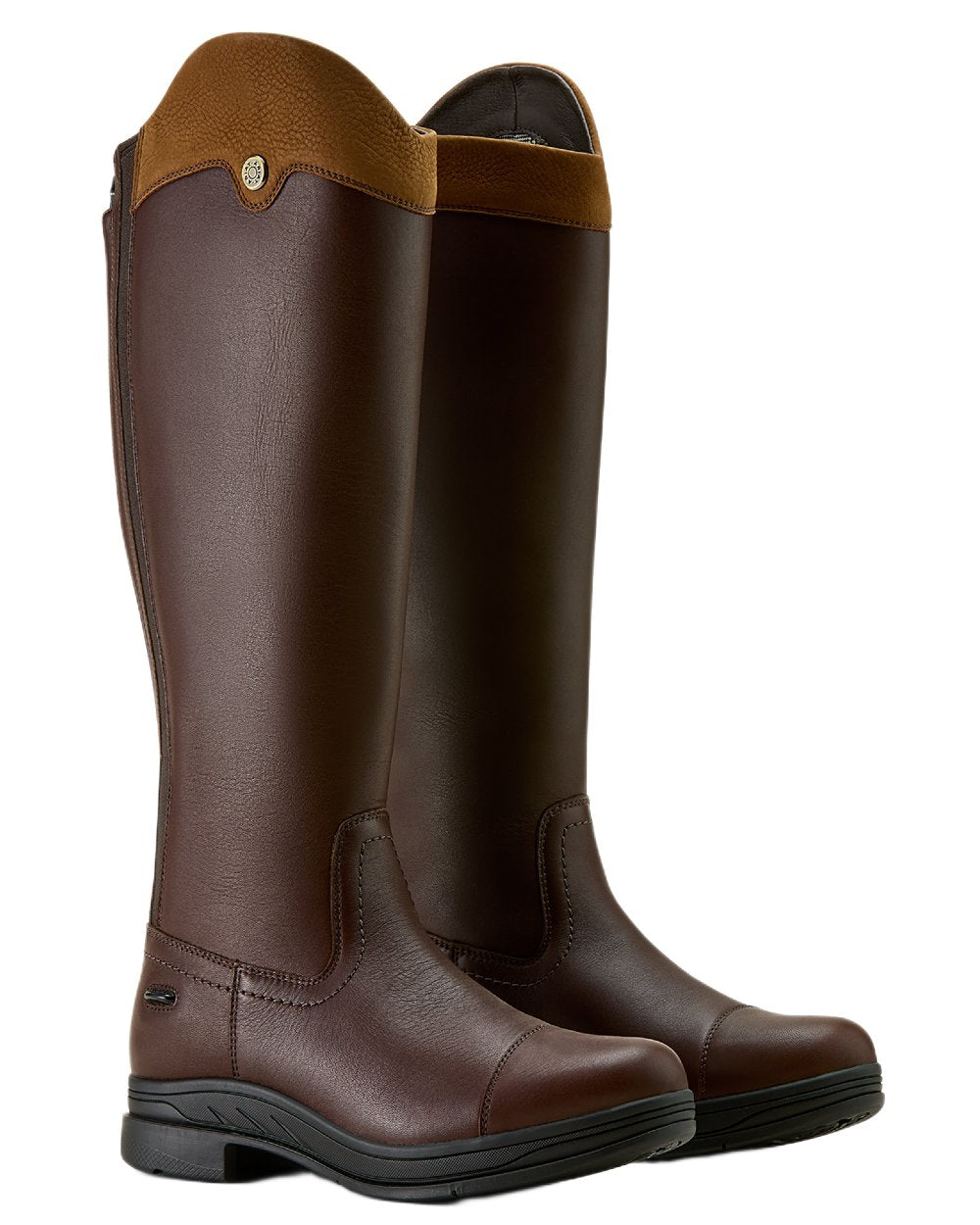 Royal Chocolate coloured Ariat Womens Stamford Waterproof Boots on white background