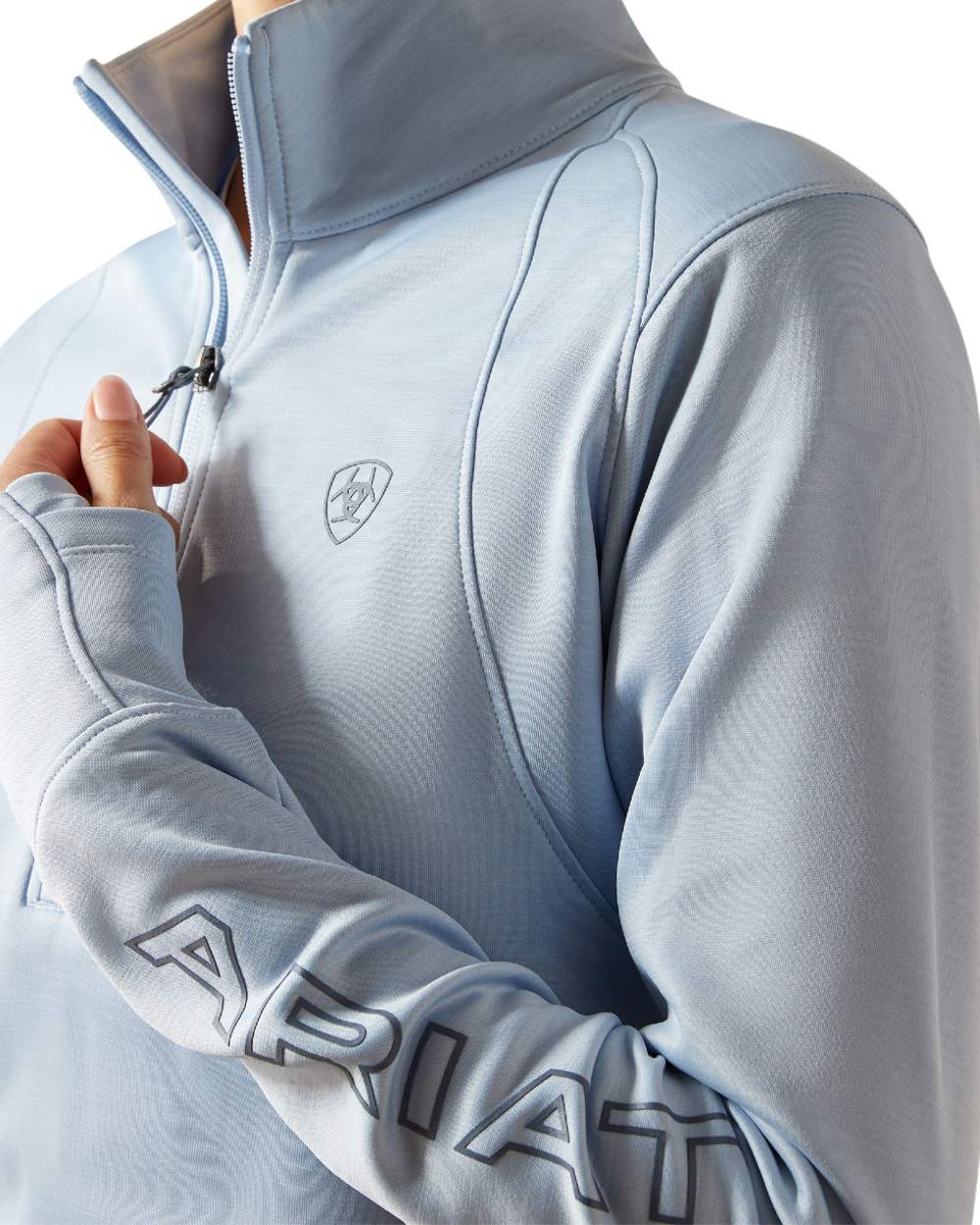 Skyway Coloured Ariat Womens Team EQ Half Zip Pullover on white background