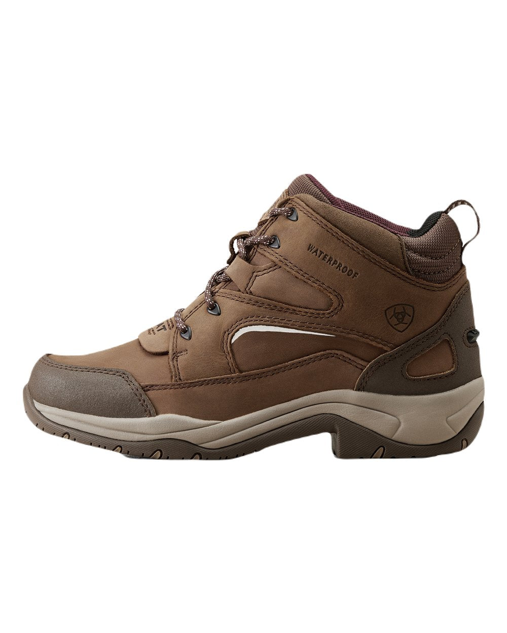 Palm Brown coloured Ariat Womens Telluride II H2O Waterproof Boots on white background