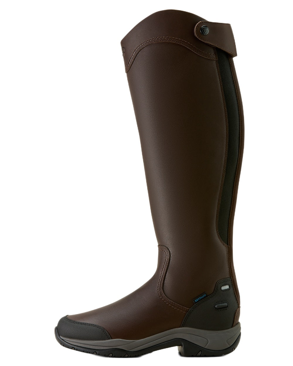 Dark Brown coloured Ariat Womens Telluride Tall Waterproof Boots on white background