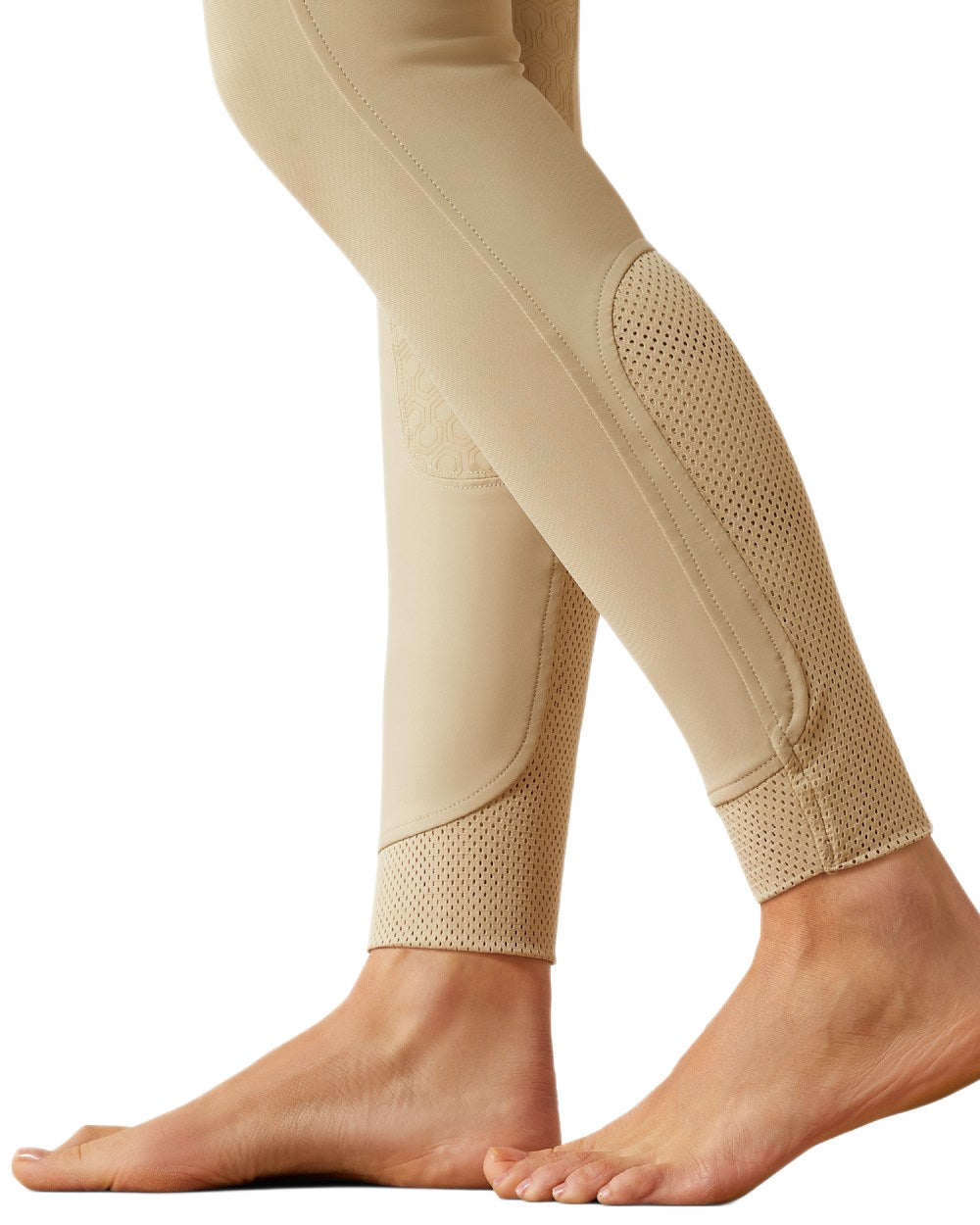 Olympia Tan coloured Ariat Womens Tri Factor Grip Full Seat Breeches on white background